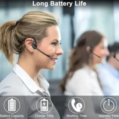 Open Ear Headset Wireless Air Conduction Stereo Headphone W/Noise-Cancelling Boom Mic Answer Phone Call Music Wireless Earphones For Running Driving Hiking Working