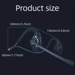 Open Ear Headset Wireless Air Conduction Stereo Headphone W/Noise-Cancelling Boom Mic Answer Phone Call Music Wireless Earphones For Running Driving Hiking Working