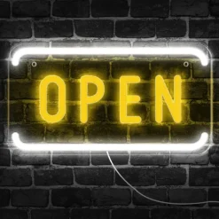 OPEN Neon Sign LED Business Neon Open Sign Wall Light Art Decor Novel Night Neon Lamps Powered by USB Wire for Bars, Stores, Coffee Shop, Hotel, Outdoor Decorations