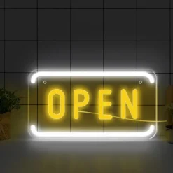 OPEN Neon Sign LED Business Neon Open Sign Wall Light Art Decor Novel Night Neon Lamps Powered by USB Wire for Bars, Stores, Coffee Shop, Hotel, Outdoor Decorations
