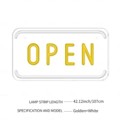 OPEN Neon Sign LED Business Neon Open Sign Wall Light Art Decor Novel Night Neon Lamps Powered by USB Wire for Bars, Stores, Coffee Shop, Hotel, Outdoor Decorations