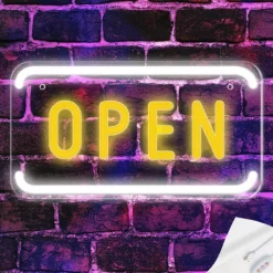 OPEN Neon Sign LED Business Neon Open Sign Wall Light Art Decor Novel Night Neon Lamps Powered by USB Wire for Bars, Stores, Coffee Shop, Hotel, Outdoor Decorations