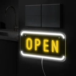 OPEN Neon Sign LED Business Neon Open Sign Wall Light Art Decor Novel Night Neon Lamps Powered by USB Wire for Bars, Stores, Coffee Shop, Hotel, Outdoor Decorations