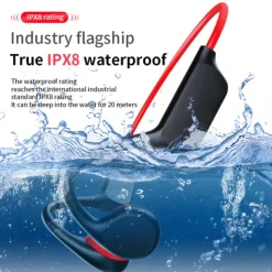 Open-Ear Headphones Bone Conduction Earphones Bluetooth Wireless IPX8 Waterproof Ear-hook Headphone with Mic & 32GB Memory Headset for Swimming
