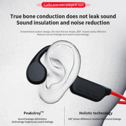 Open-Ear Headphones Bone Conduction Earphones Bluetooth Wireless IPX8 Waterproof Ear-hook Headphone with Mic & 32GB Memory Headset for Swimming