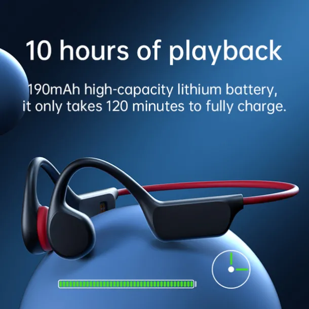 Open-Ear Headphones Bone Conduction Earphones Bluetooth Wireless IPX8 Waterproof Ear-hook Headphone with Mic & 32GB Memory Headset for Swimming