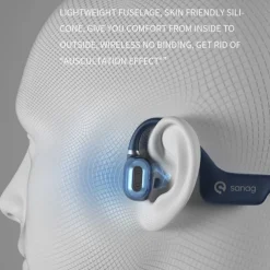 Open-Ear Wireless Earphones Air Conduction Headphones Bluetooth 5.0 with Mic Lightweight Waterproof for Running Hiking Driving Cycling