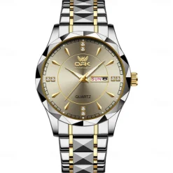 OPK Luxury Brand Watch Stainless Steel Business Double Calendar Waterproof Men's Watch Multi functional Night Light Watch