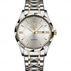 OPK Luxury Brand Watch Stainless Steel Business Double Calendar Waterproof Men's Watch Multi functional Night Light Watch