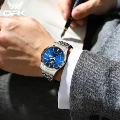 OPK Luxury Brand Watch Stainless Steel Business Double Calendar Waterproof Men's Watch Multi functional Night Light Watch