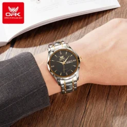 OPK Luxury Brand Watch Stainless Steel Business Double Calendar Waterproof Men's Watch Multi functional Night Light Watch