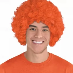 Orange Curly Wig For Carnival Fancy Dress Costume Party Accessories Women's Synthetic Curly Hairstyle Wig