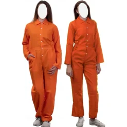 Orange Prisoner Jumpsuit Super Heroes Carnival Costume Jumpsuit Adults' Men's Women's Movie TV Theme Costumes Party Halloween Carnival Easy Carnival Costume