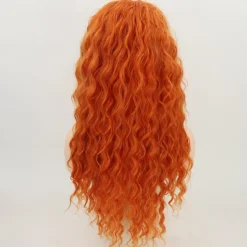Orange Wig Long Curly Wigs for Women Heat Synthetic Wave Curly Wig Deep Curly Wigs for Daily Party Costume Wig For Carnival