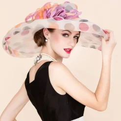 Organza Kentucky Hat / Fascinators / Hats with Flower 1pc Wedding / Special Occasion / Casual Headpiece dress to impress Race Day Dress