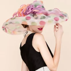 Organza Kentucky Hat / Fascinators / Hats with Flower 1pc Wedding / Special Occasion / Casual Headpiece dress to impress Race Day Dress