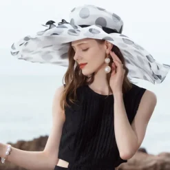 Organza Kentucky Hat / Fascinators / Hats with Flower 1pc Wedding / Special Occasion / Casual Headpiece dress to impress Race Day Dress