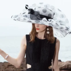 Organza Kentucky Hat / Fascinators / Hats with Flower 1pc Wedding / Special Occasion / Casual Headpiece dress to impress Race Day Dress