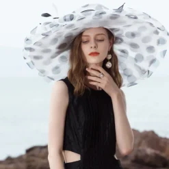 Organza Kentucky Hat / Fascinators / Hats with Flower 1pc Wedding / Special Occasion / Casual Headpiece dress to impress Race Day Dress