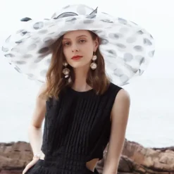 Organza Kentucky Hat / Fascinators / Hats with Flower 1pc Wedding / Special Occasion / Casual Headpiece dress to impress Race Day Dress