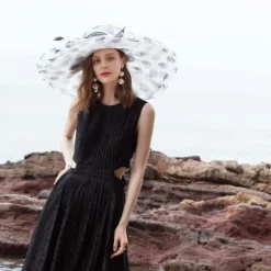 Organza Kentucky Hat / Fascinators / Hats with Flower 1pc Wedding / Special Occasion / Casual Headpiece dress to impress Race Day Dress