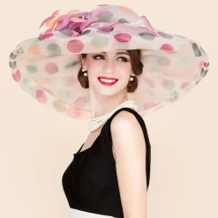 Organza Kentucky Hat / Fascinators / Hats with Flower 1pc Wedding / Special Occasion / Casual Headpiece dress to impress Race Day Dress