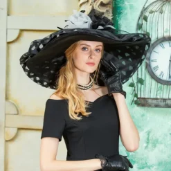 Organza Kentucky Hat / Fascinators / Hats with Flower 1pc Wedding / Special Occasion / Casual Headpiece dress to impress Race Day Dress