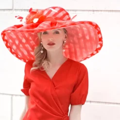 Organza Kentucky Hat / Fascinators / Hats with Flower 1pc Wedding / Special Occasion / Casual Headpiece dress to impress Race Day Dress