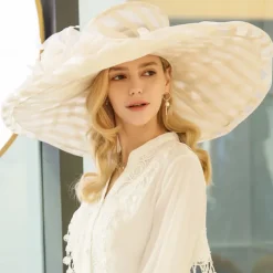 Organza Kentucky Hat / Fascinators / Hats with Flower 1pc Wedding / Special Occasion / Casual Headpiece dress to impress Race Day Dress
