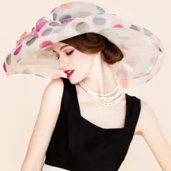 Organza Kentucky Hat / Fascinators / Hats with Flower 1pc Wedding / Special Occasion / Casual Headpiece dress to impress Race Day Dress