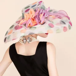 Organza Kentucky Hat / Fascinators / Hats with Flower 1pc Wedding / Special Occasion / Casual Headpiece dress to impress Race Day Dress