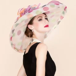 Organza Kentucky Hat / Fascinators / Hats with Flower 1pc Wedding / Special Occasion / Casual Headpiece dress to impress Race Day Dress