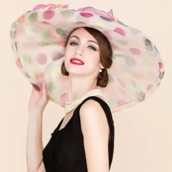 Organza Kentucky Hat / Fascinators / Hats with Flower 1pc Wedding / Special Occasion / Casual Headpiece dress to impress Race Day Dress