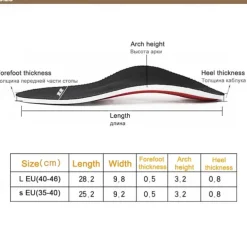 Orthopedic Arch Support Insoles for Flat Feet – Comfortable, Shock-Absorbing Shoe Inserts for Pain Relief and Improved Foot Alignment