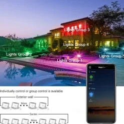 Outdoor APP Outdoor RGB Landscape Bluetooth Floodlight Outdoor Lights Villa Garden Lighting Garden Atmosphere Botanical Wedding Bar Light