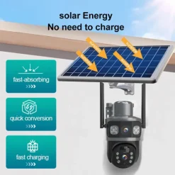 Outdoor dual screen gun ball solar camera 360 degree wireless monitoring HD home camera