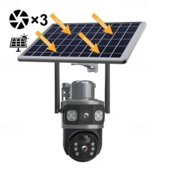 Outdoor dual screen gun ball solar camera 360 degree wireless monitoring HD home camera