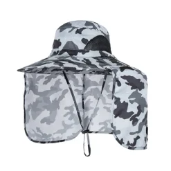 Outdoor Fishing Hat with Neck Flap UV Protection Sun Shade Hat Bonnie Cap Neck Face Coverage Outdoor Traveling Hiking Gardening Hat