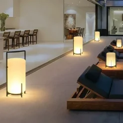 Outdoor Floor Lamp Outdoor Floor Lamp Patio Waterproof Rattan Outdoor Decoration Suitable for Porch, Patio,Garden, Deck, Lawn