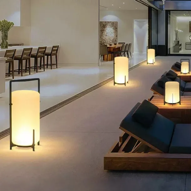 Outdoor Floor Lamp Outdoor Floor Lamp Patio Waterproof Rattan Outdoor Decoration Suitable for Porch, Patio,Garden, Deck, Lawn