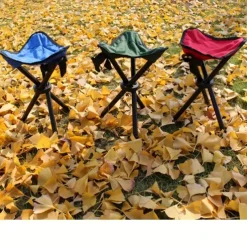 Outdoor Folding Triangular Stool Fishing Chairs Camping Multifunction Small Benches Foldable Stools Household Daily Storage
