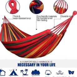 Outdoor Garden Camping Hammock With Tree Straps For Hanging, Durable Hammock Holds Up To 450lbs, Portable Hammock With Travel Bag Perfect For Outdoor/Indoor Patio Backyard Camping