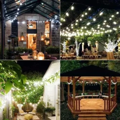 Outdoor Globe String Lights Solar/Plug in Remote Control 10M 20M 30M 40M 50M Party Holiday String Lights Creative String Lights Holiday 1set