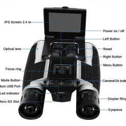 Outdoor HD photo video starlight night vision birdwatcher binoculars camera with screen digitalCode binoculars