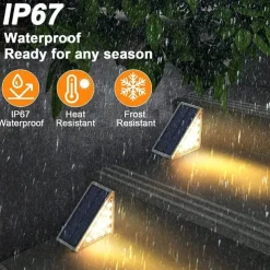 Outdoor IP67 Waterproof Solar Step Light Outdoor Stair Lights LED Lens Design Super Bright Anti-theft Stair Light Decor Lighting For Garden Deck Garden Lamp Landscape Lights 1X 2X