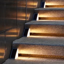 Outdoor IP67 Waterproof Solar Step Light Outdoor Stair Lights LED Lens Design Super Bright Anti-theft Stair Light Decor Lighting For Garden Deck Garden Lamp Landscape Lights 1X 2X