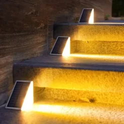 Outdoor IP67 Waterproof Solar Step Light Outdoor Stair Lights LED Lens Design Super Bright Anti-theft Stair Light Decor Lighting For Garden Deck Garden Lamp Landscape Lights 1X 2X