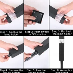 Outdoor LED Lawn Lamp IP65 Waterproof Outdoor Garden Post Bollard Light Column Lamp Aluminum Pathway Driveway Floor Lawn Landscape Lighting Plug-In Lights Villa Yard Path Camping Party Decoration