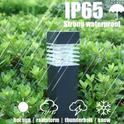 Outdoor LED Lawn Lamp IP65 Waterproof Outdoor Garden Post Bollard Light Column Lamp Aluminum Pathway Driveway Floor Lawn Landscape Lighting Plug-In Lights Villa Yard Path Camping Party Decoration