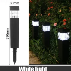 Outdoor LED Lawn Lamp IP65 Waterproof Outdoor Garden Post Bollard Light Column Lamp Aluminum Pathway Driveway Floor Lawn Landscape Lighting Plug-In Lights Villa Yard Path Camping Party Decoration